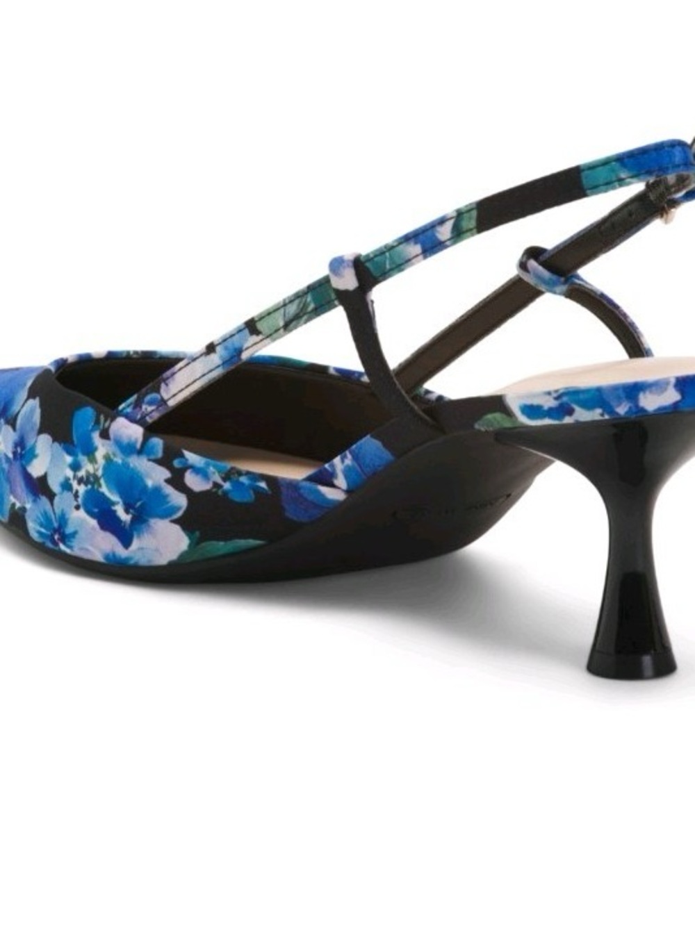 Nine west Rindy Slingback Kitten Heels With Blue Floral Size 8M - Picture 7 of 7